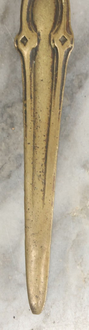 Lot 099 - Antique Cast Metal Sword Dagger Letter Opener With Praying Nun, Virgin Mary Finial