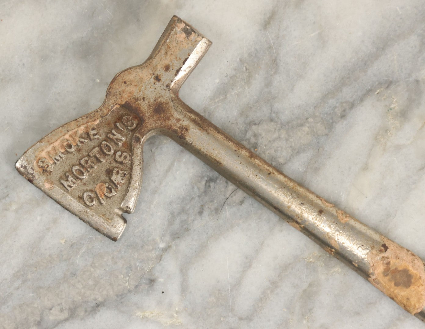 Lot 100 - Antique Advertising Paper Weight Axe, "Smoke Morton's Cigars"