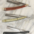 Lot 109 - Grouping Of Three Vintage Straight Shaving Razors Including Keenkutter With Wood Grain Handle, Blue Grass With Black Handle, And Western States Cutlery Co. With Green Handle