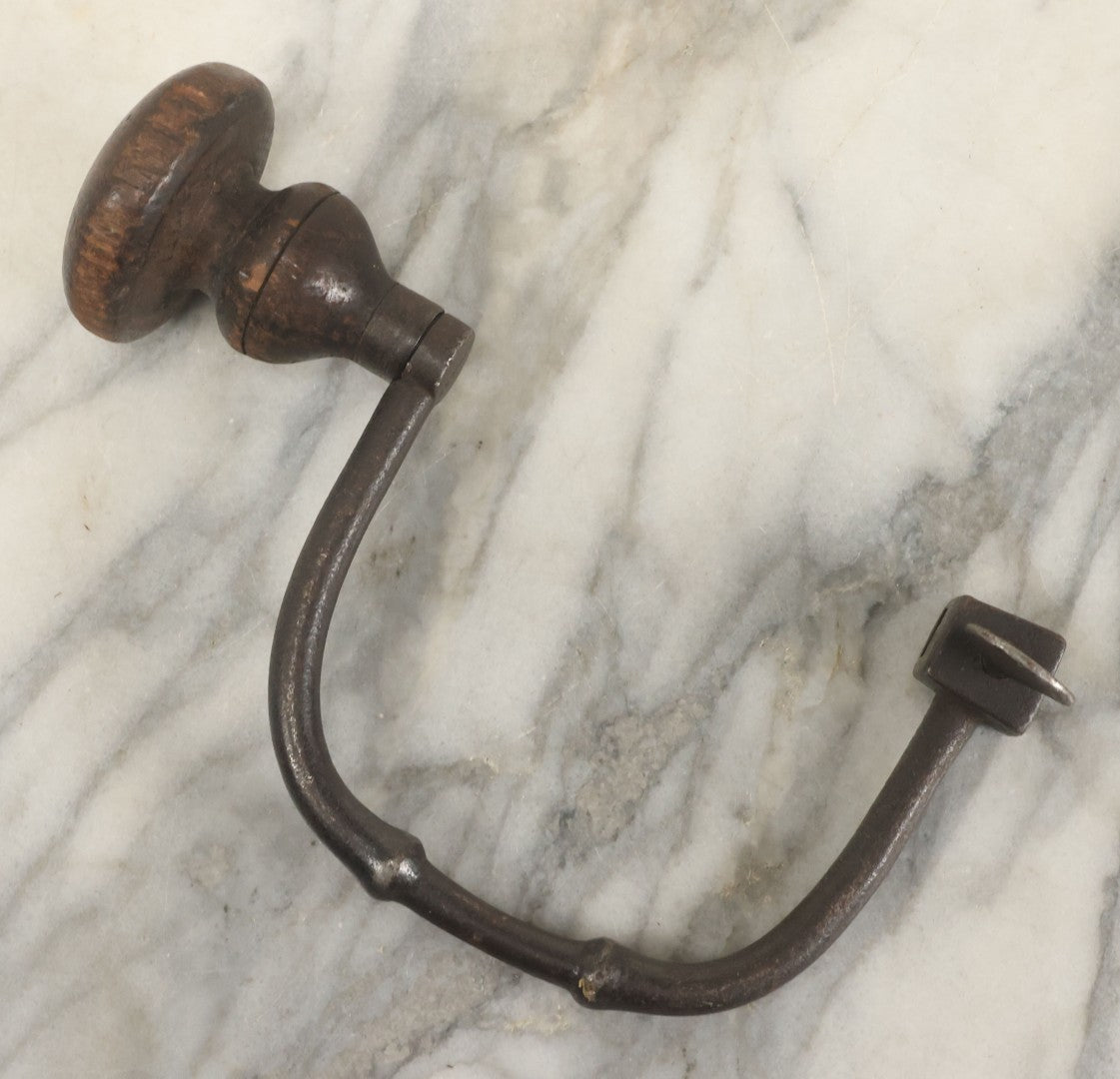 Lot 115 - Handmade Antique Drill Bit Brace With Maker's Mark, Illegible, (F.C. Beher ?)
