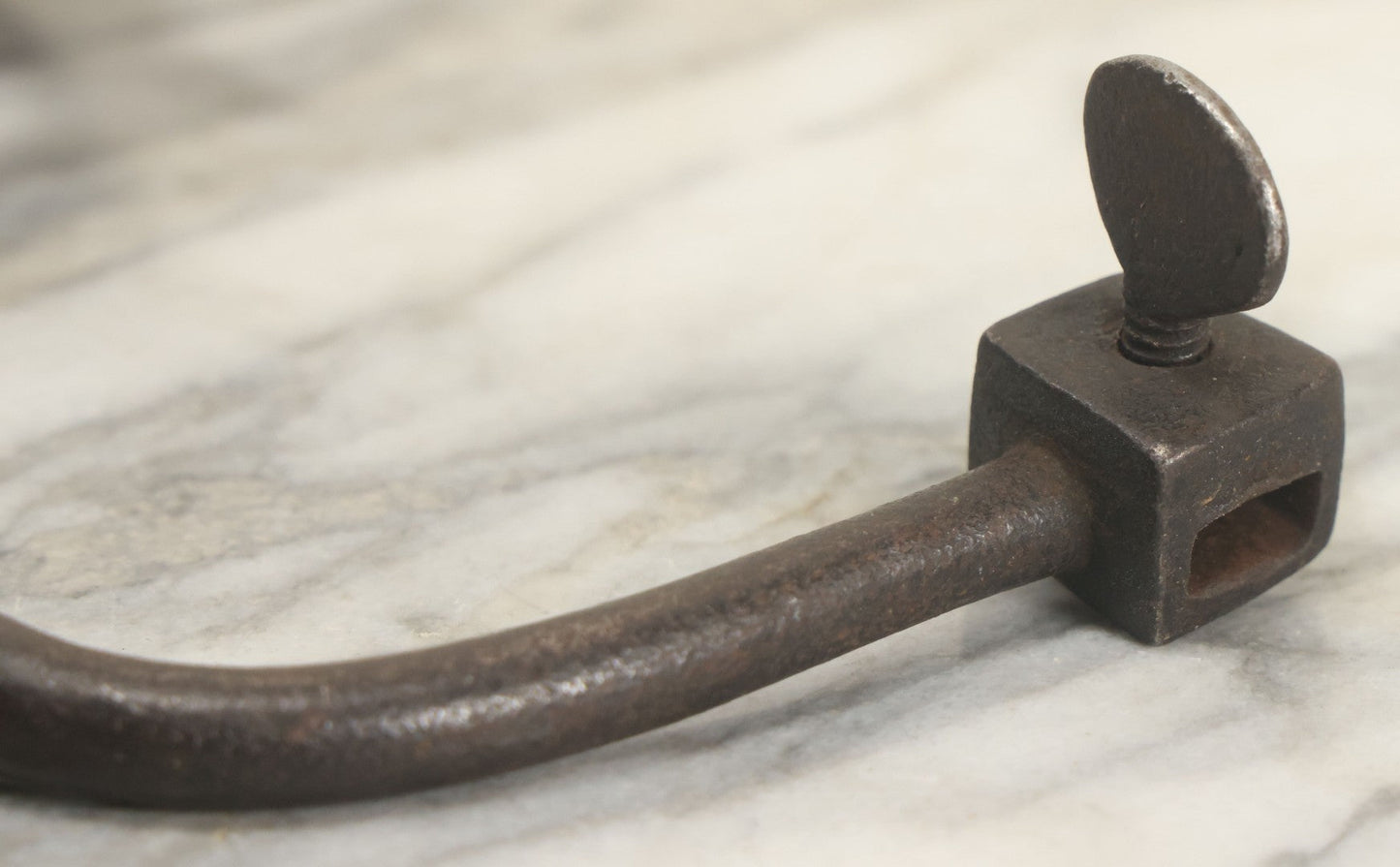 Lot 115 - Handmade Antique Drill Bit Brace With Maker's Mark, Illegible, (F.C. Beher ?)
