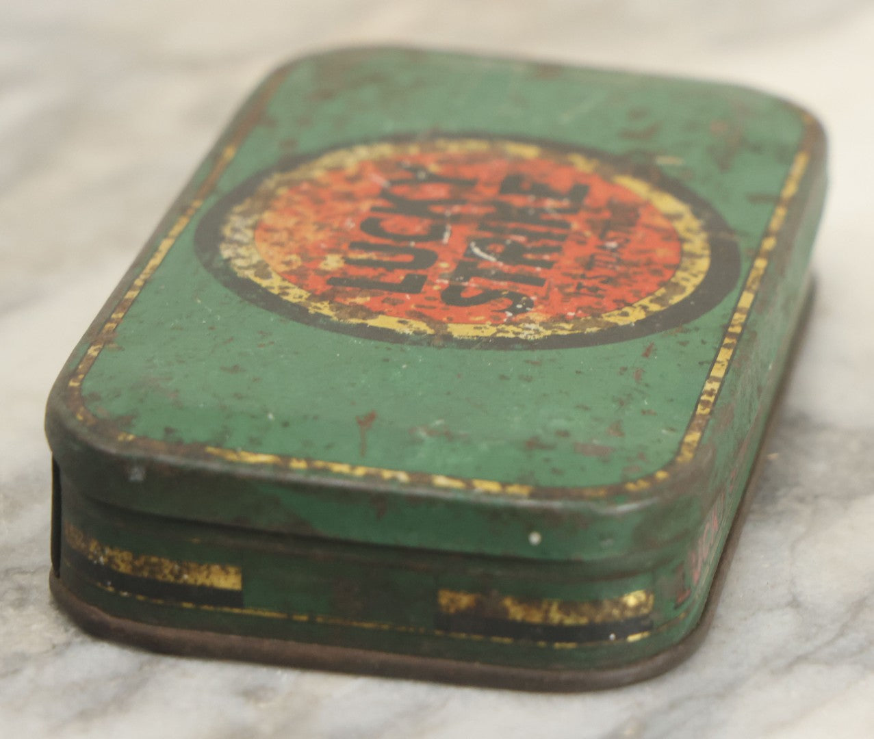 Lot 117 - Vintage Tin Lithograph Lucky Strike Sliced Plug Cigarette Tobacco Tin "It's Toasted," Tin By Tindeco, 