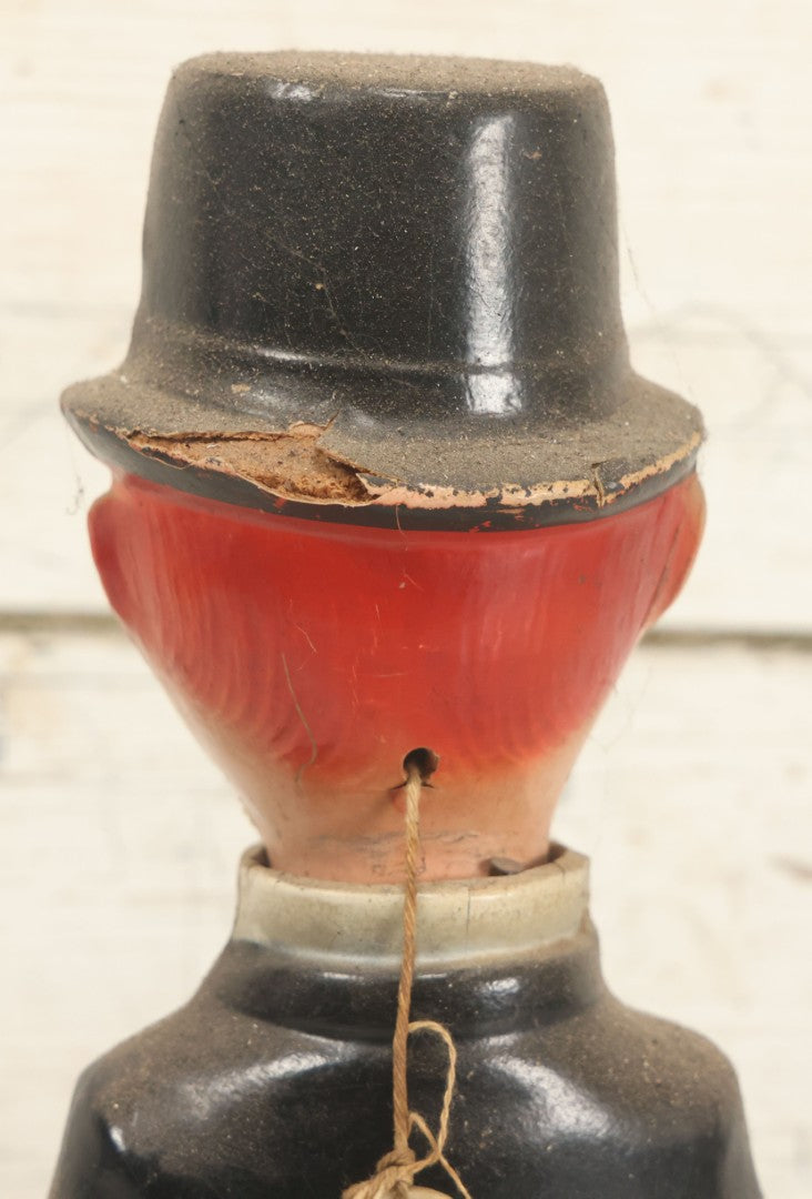 Lot 118 - Vintage Charlie Mccarthy Composition Doll Toy Ventriloquist Dummy, Note Mouth Does Not Work, Big Loss To Foot