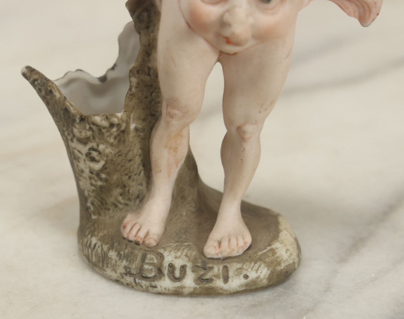 Lot 123 - Vintage Painted Bisque Grotesque Whimsical Character Named "Buzi" With Long Nose 