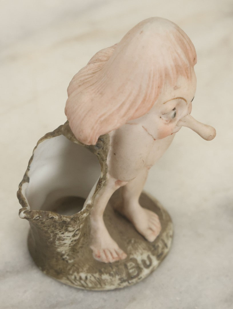 Lot 123 - Vintage Painted Bisque Grotesque Whimsical Character Named "Buzi" With Long Nose 