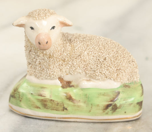 Lot 125 - Antique Small Size Staffordshire Lamb Figurine