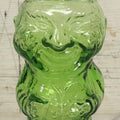 Lot 128 - Vintage Green Translucent Glass Character Judge With Portly, Jolly Man, With Drinking Glass Lid