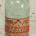 Lot 129 - Vintage Sugar Free Moxie Non-Fattening Dietic Tonic Soda Bottle With Original Paper Label, Bottled By The Moxie Company, Needham Heights, Massachusetts