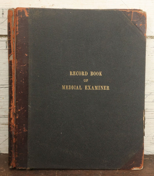 Lot 001 - Antique Record Book Of Medical Examiner Belonging To Theodore Spalding Bacon, Associate Medical Examiner, County Of Hampden, Massachusetts, District No. 2, Containing Many Handwritten Medical Reports And Autopsy Notes, Year Of 1908