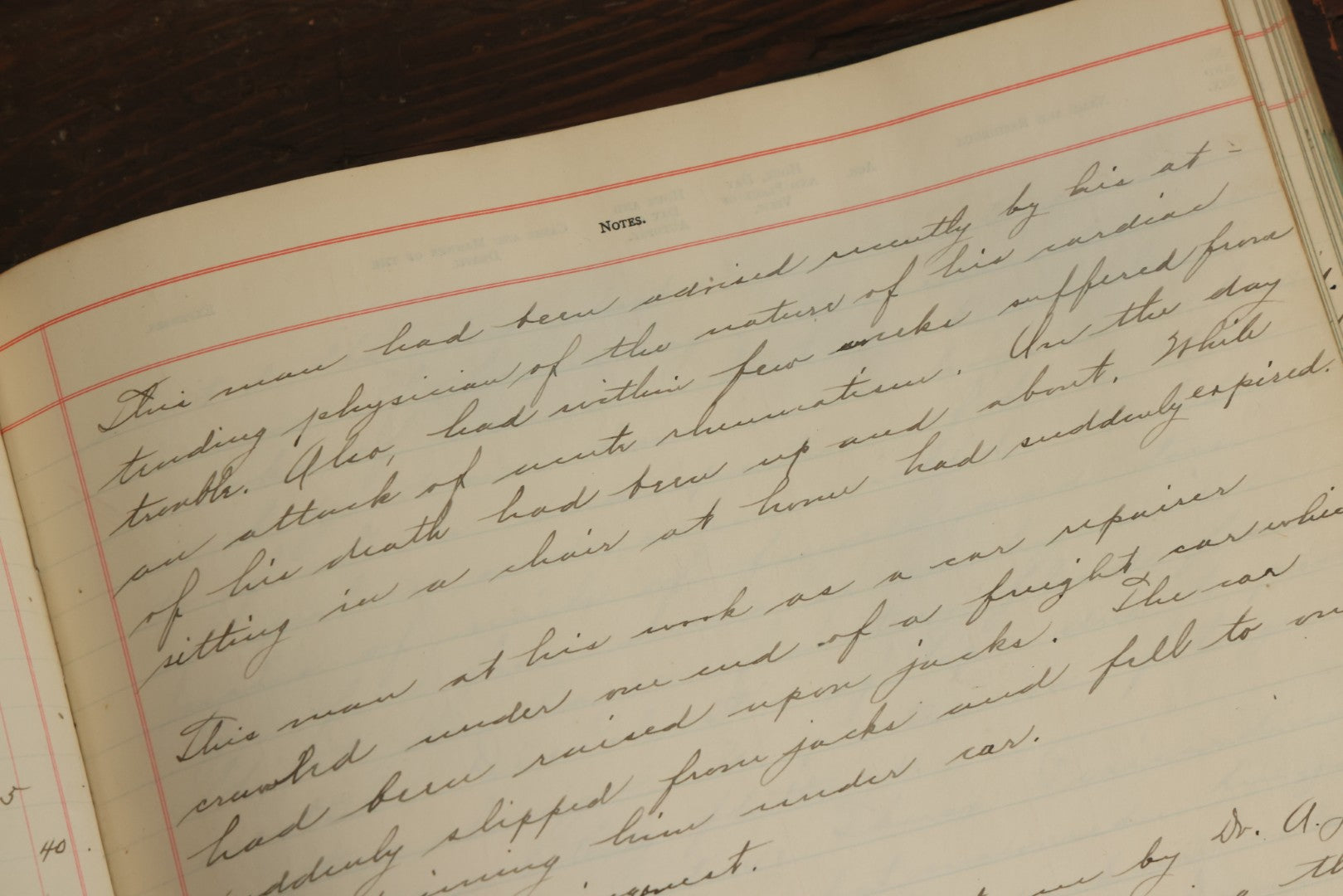 Lot 001 - Antique Record Book Of Medical Examiner Belonging To Theodore Spalding Bacon, Associate Medical Examiner, County Of Hampden, Massachusetts, District No. 2, Containing Many Handwritten Medical Reports And Autopsy Notes, Year Of 1908
