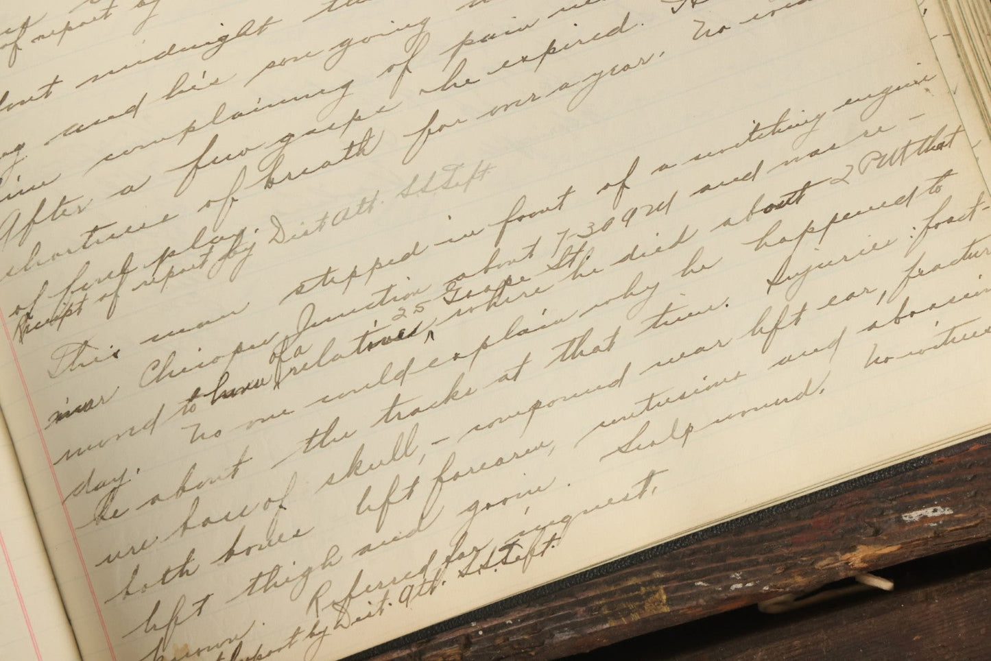 Lot 001 - Antique Record Book Of Medical Examiner Belonging To Theodore Spalding Bacon, Associate Medical Examiner, County Of Hampden, Massachusetts, District No. 2, Containing Many Handwritten Medical Reports And Autopsy Notes, Year Of 1908