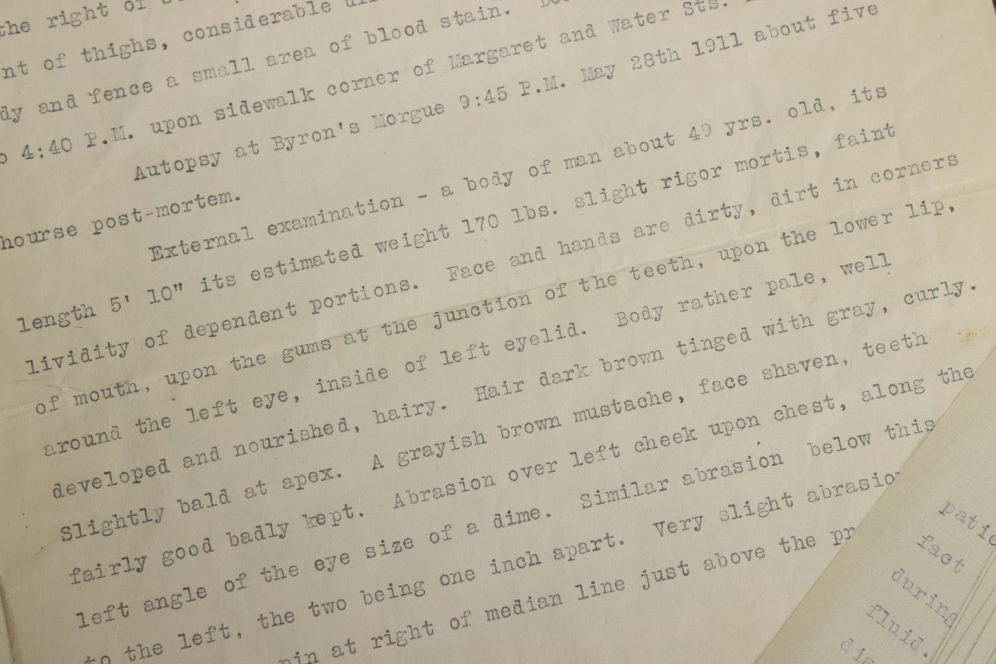Lot 002 - Grouping Of Typed Ephemera Medical Examiner Documents From Commonwealth Of Massachusetts Circa 1911-1912, Relating To Death Investigations, Autopsies And More, And Blank Certificate Of Death