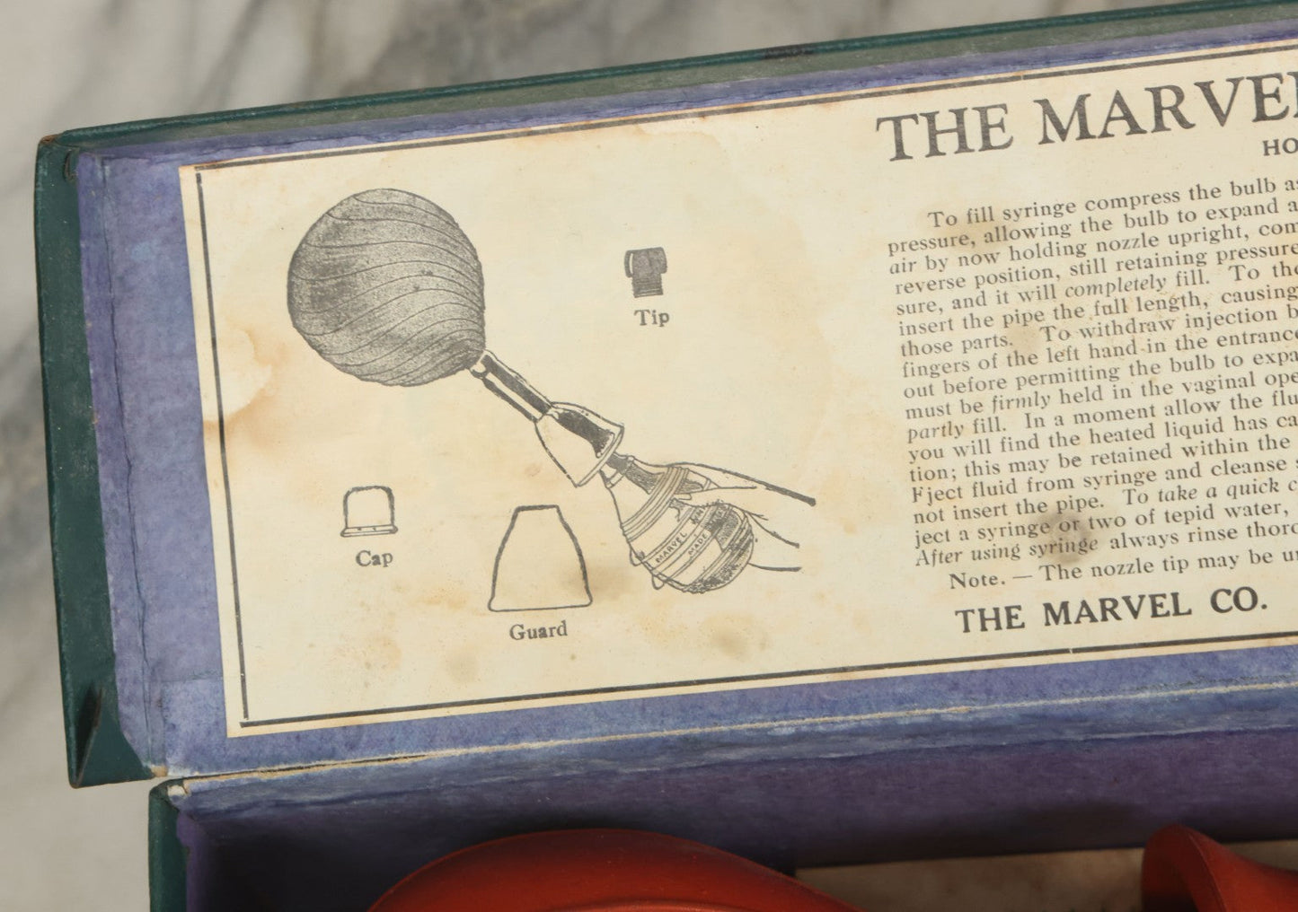 Lot 003 - Antique Medical Device, The Marvel "Whirling" Spray, Cleansing Douche, In Box, Manufactured By The Marvel Co., New Haven, Connecticut, With Original Booklet