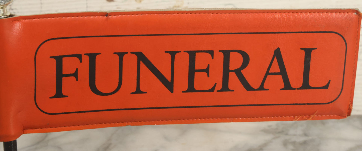 Lot 010 - Vintage Orange Funeral Automobile Flag With Magnetic Mount 