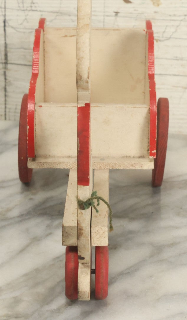 Lot 015 - Vintage Folk Art Wood Cut Peter Rabbit Pull-Along Toy, Dolls Carriage, Hand Painted