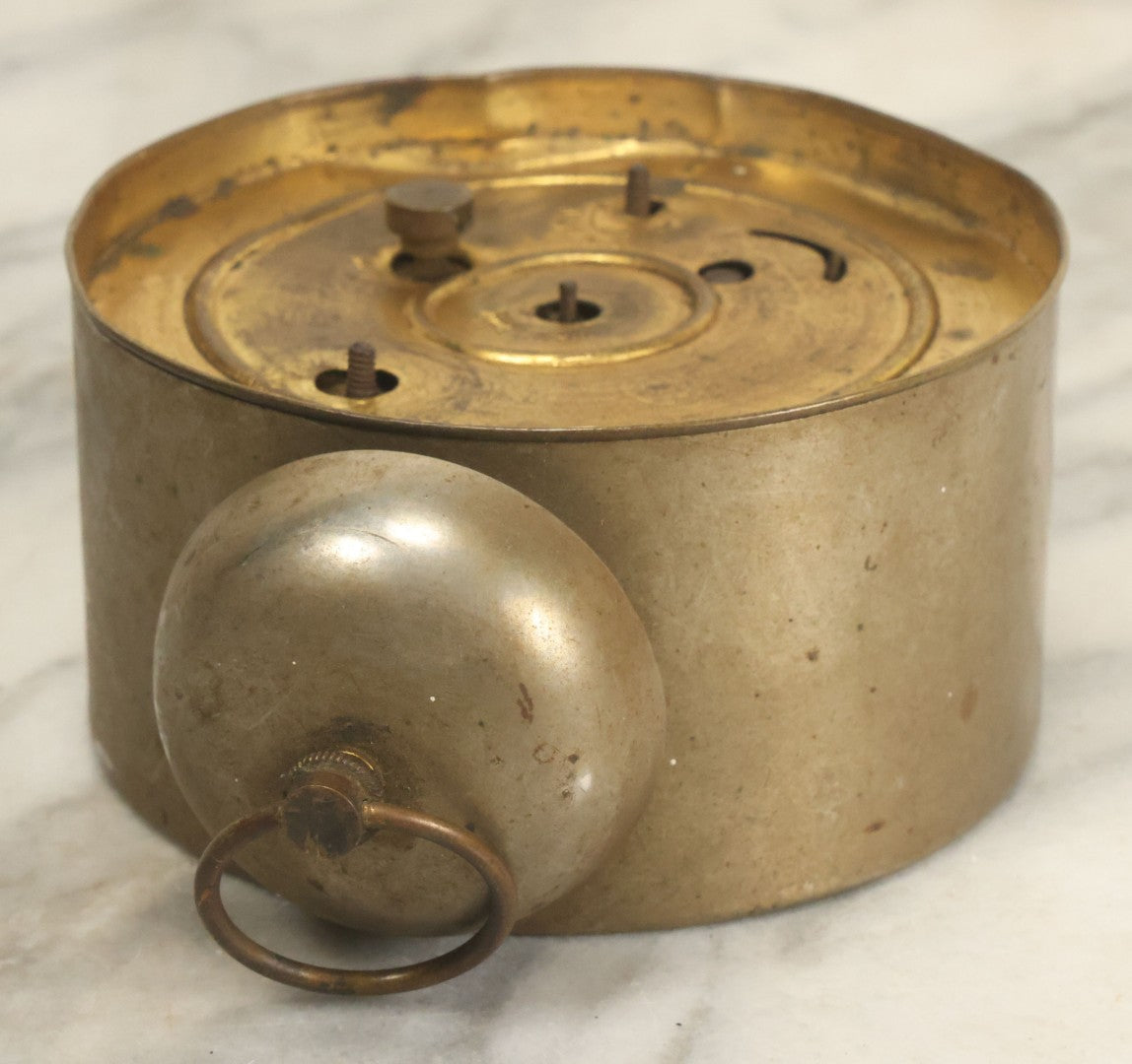 Lot 019 - Antique Repurposed Brass Alarm Clock Photo Frame With Family Photograph Of Two Men And Two Women, As Found