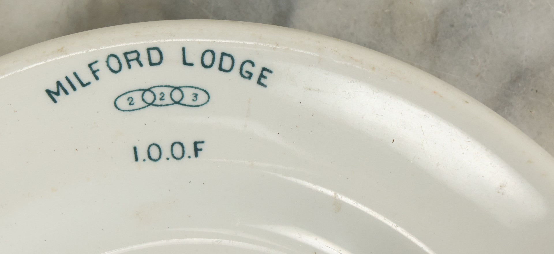 Lot 022 - Grouping Of Three Odd Fellows I.O.O.F. Milford Lodge No. 223, Massachusetts, Dinnerware Plates, By Grindley Hotel Ware, England