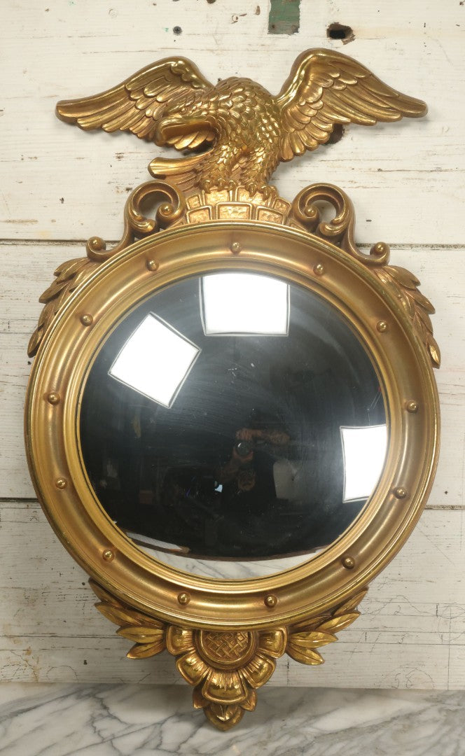 Lot 025 - Vintage Syroco Eagle Convex Mirror Wall Hanger, By Syroco Inc., No. 4010, Copyright 1960