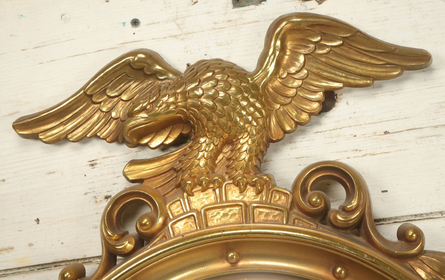 Lot 025 - Vintage Syroco Eagle Convex Mirror Wall Hanger, By Syroco Inc., No. 4010, Copyright 1960