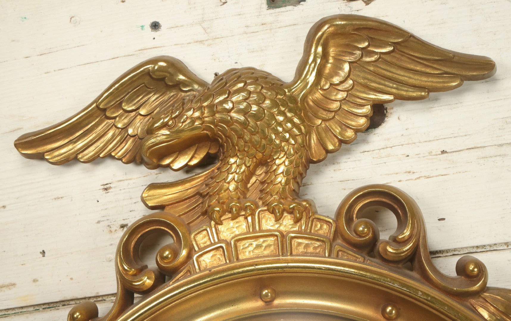 Lot 025 - Vintage Syroco Eagle Convex Mirror Wall Hanger, By Syroco Inc., No. 4010, Copyright 1960