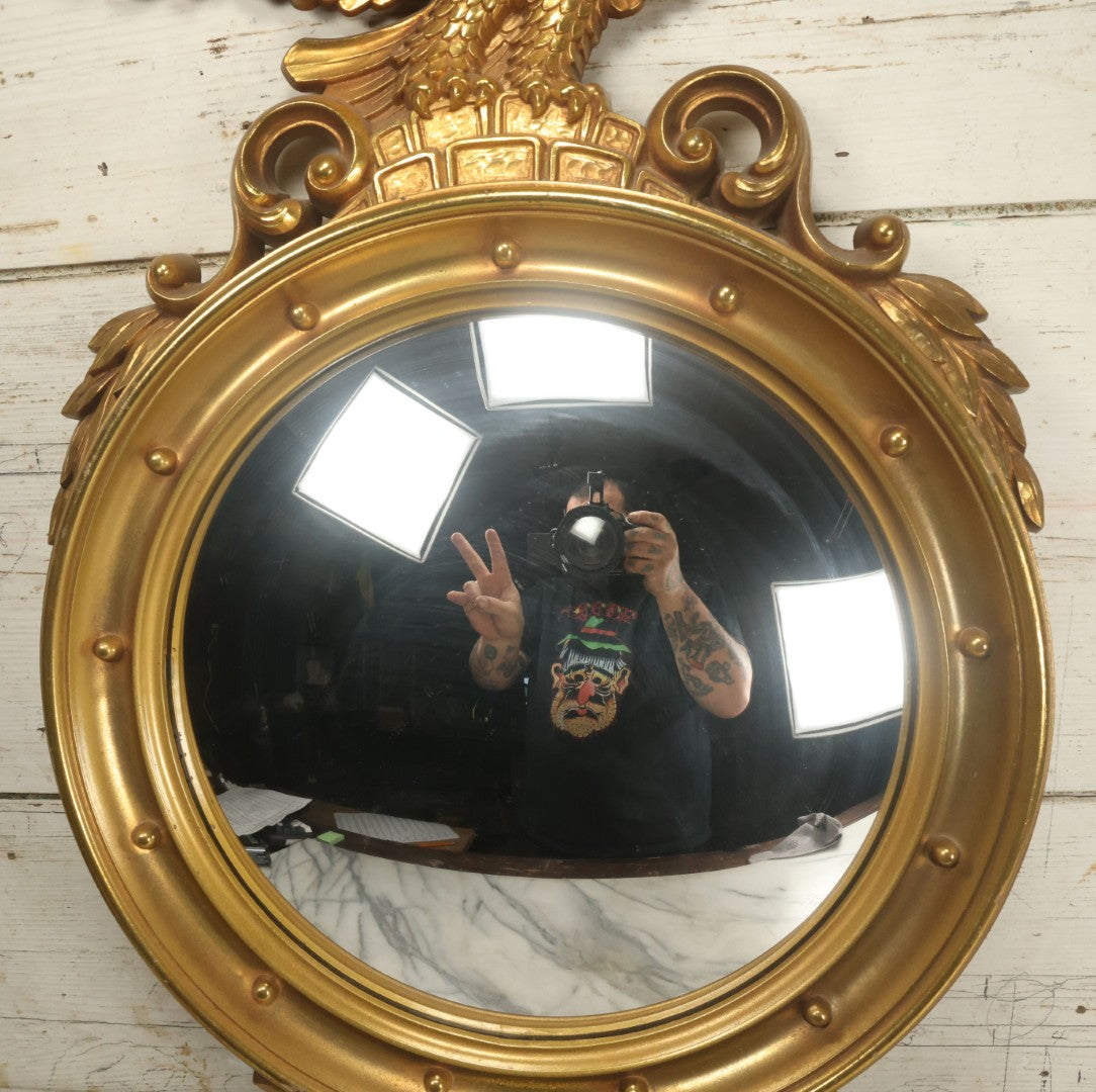 Lot 025 - Vintage Syroco Eagle Convex Mirror Wall Hanger, By Syroco Inc., No. 4010, Copyright 1960
