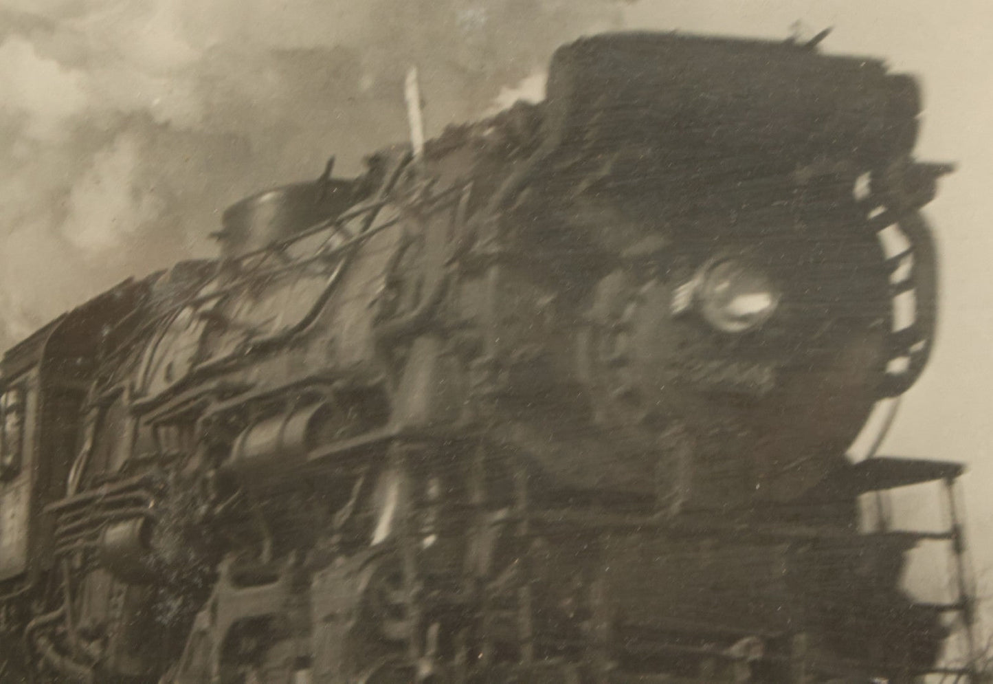 Lot 035 - Vintage Framed Glossy Photograph Of A Railroad Locomotive Train Alongside Power Lines, Circa 1920, In Frame