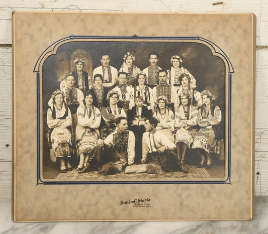Lot 036 - Antique Group Photograph Of Family, Likely Of Eastern European Descent, In Traditional Dress, Circa 1900, Taken At Sitnicoff Studio, New York City, Demitri Slatzko Identified On Verso