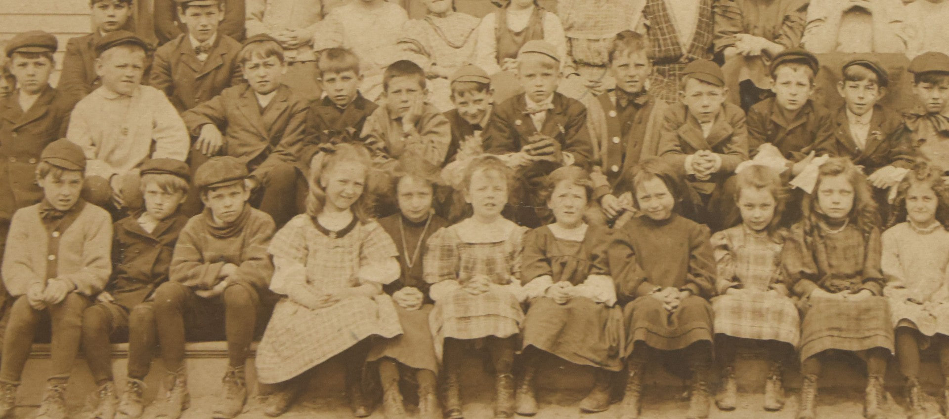 Lot 039 - Pair Of Antique Boarded Photographs Of School Children Outside Of Schoolhouse, Including Hall Place School, Exeter, New Hampshire