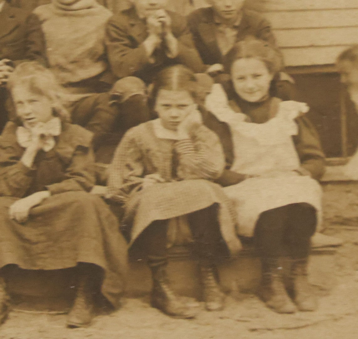 Lot 039 - Pair Of Antique Boarded Photographs Of School Children Outside Of Schoolhouse, Including Hall Place School, Exeter, New Hampshire