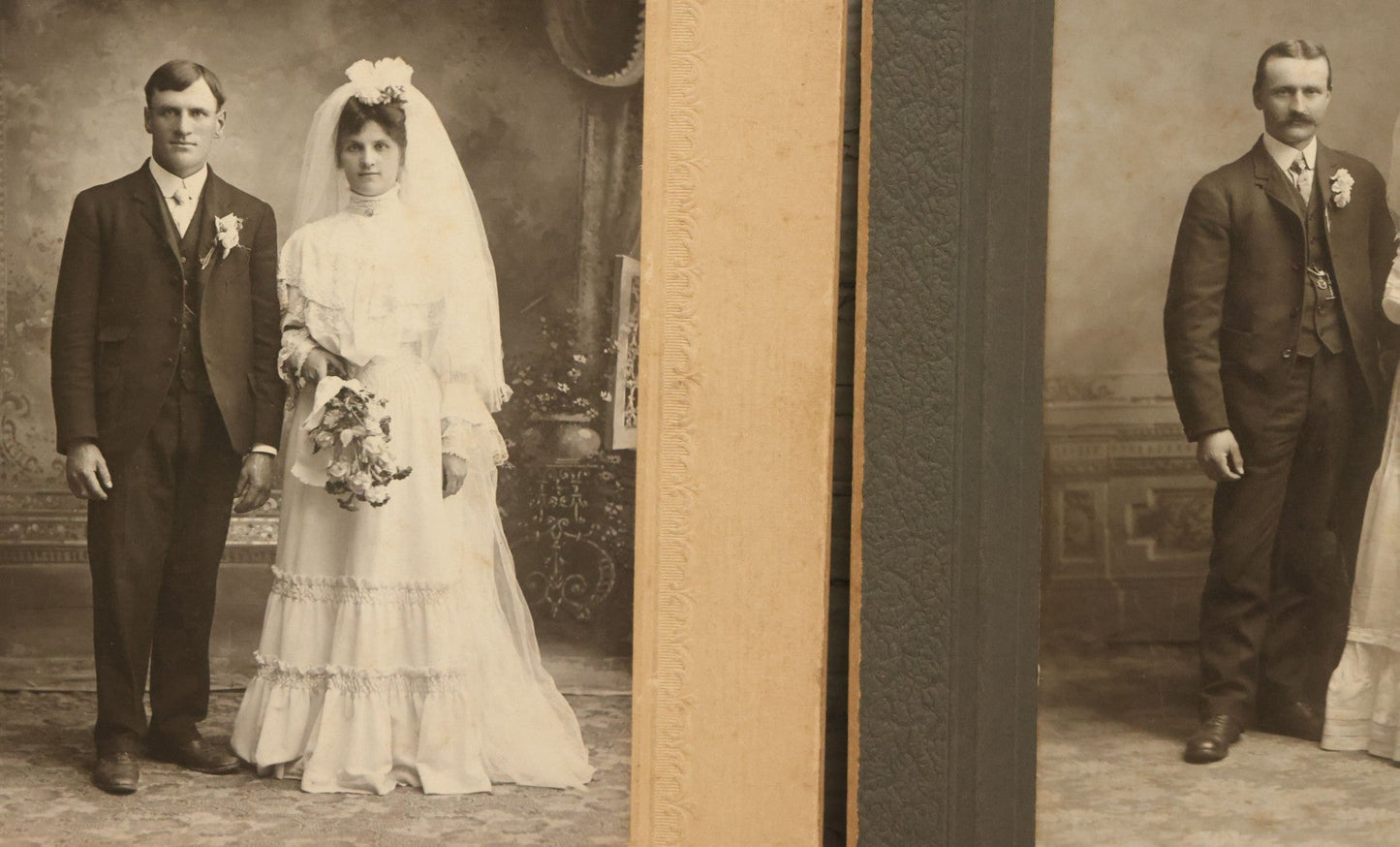 Lot 042 - Grouping Of Ten Antique Boarded Photographs Of Weddings, Many With Identification, Some Duplicates