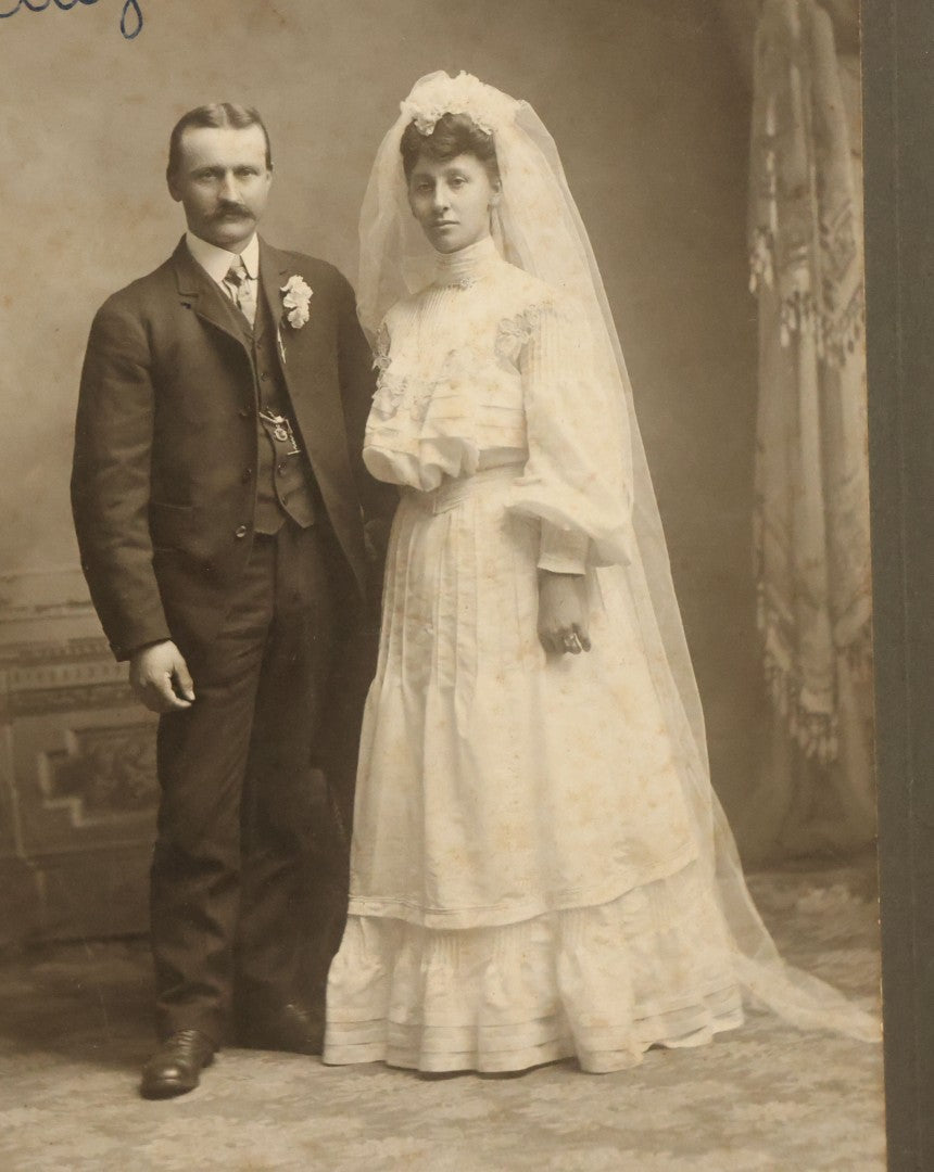 Lot 042 - Grouping Of Ten Antique Boarded Photographs Of Weddings, Many With Identification, Some Duplicates