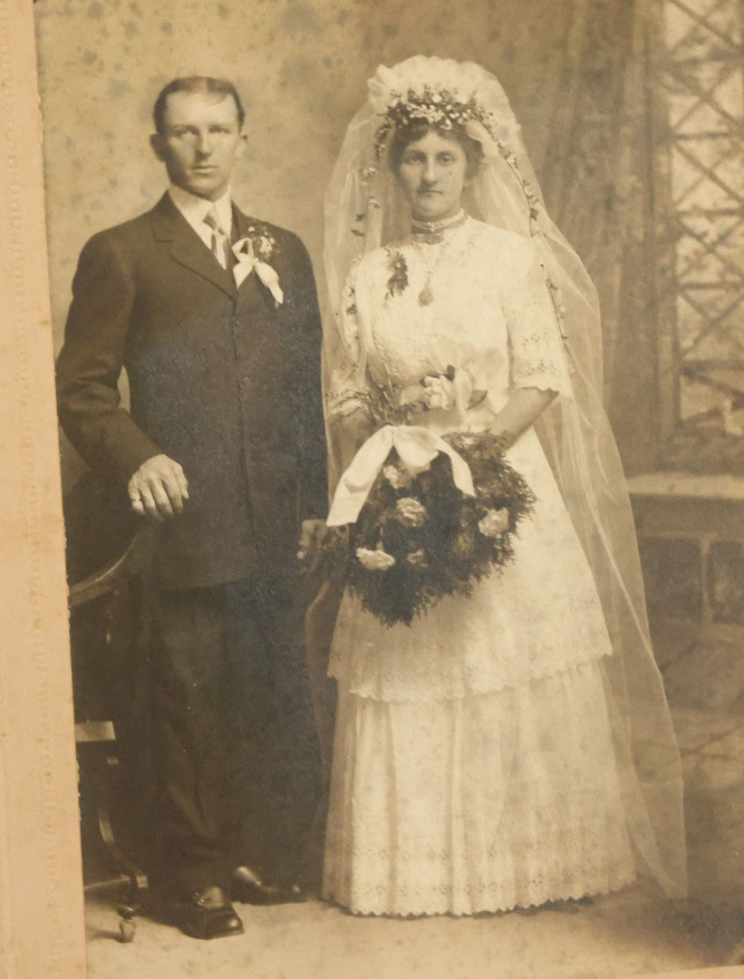 Lot 042 - Grouping Of Ten Antique Boarded Photographs Of Weddings, Many With Identification, Some Duplicates