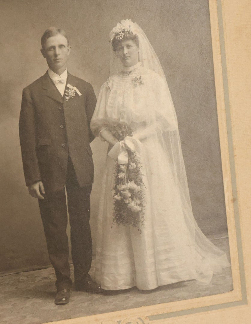 Lot 042 - Grouping Of Ten Antique Boarded Photographs Of Weddings, Many With Identification, Some Duplicates