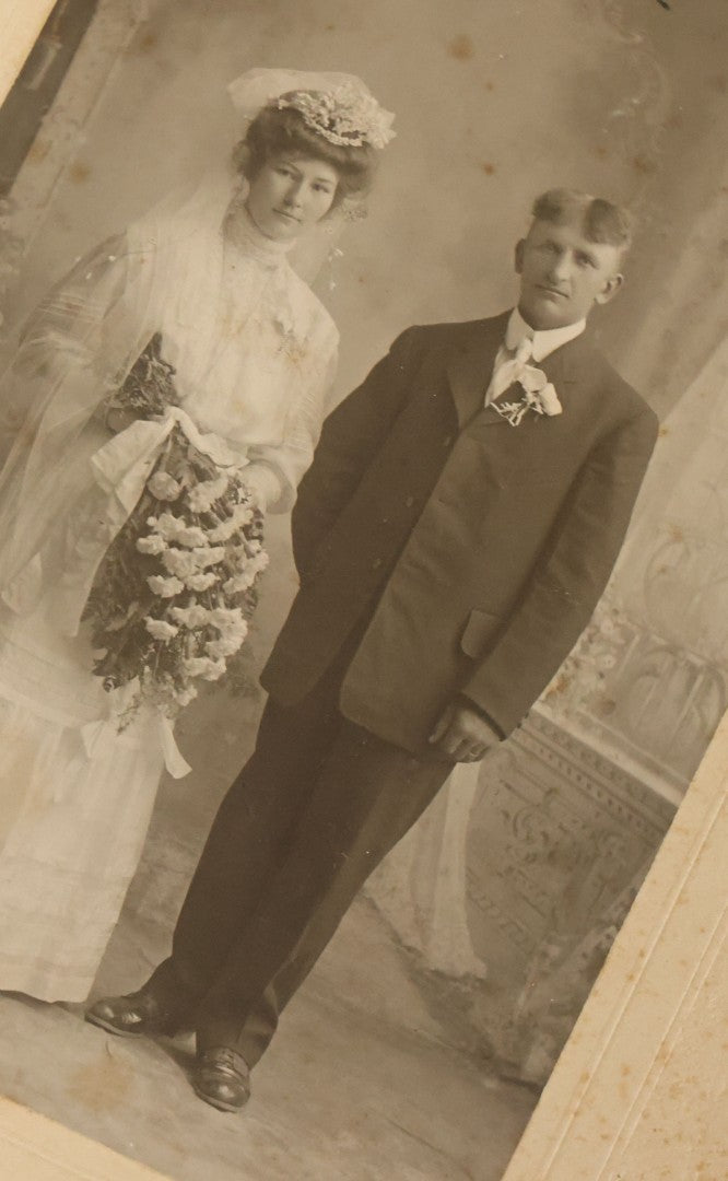 Lot 042 - Grouping Of Ten Antique Boarded Photographs Of Weddings, Many With Identification, Some Duplicates