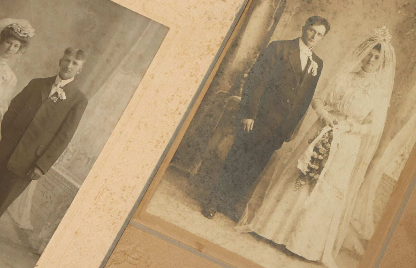 Lot 042 - Grouping Of Ten Antique Boarded Photographs Of Weddings, Many With Identification, Some Duplicates