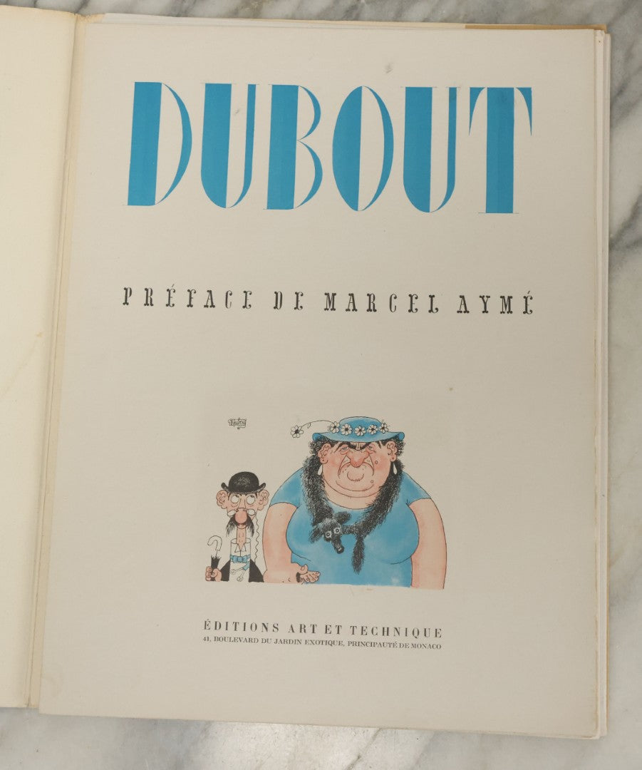Lot 048 - "Dubout" Vintage Folio Book Collection Of The Caricatures And Artwork Of French Illustrator Albert Dubout, With Preface By Marcel Ayme, Published 1962