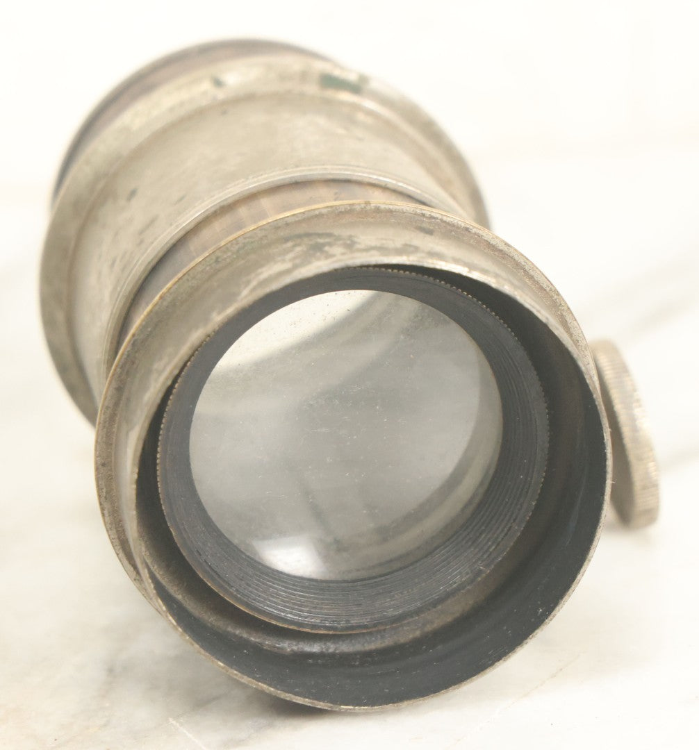 Lot 001 - Antique Wooden Camera By American Optical Company, Scovill Manufacturing Company, Proprietors, With New York, With Lens (Does Not Fit Camera) And Case From M.B. Loughman Photographic Apparatus, Boston - See Condition Notes