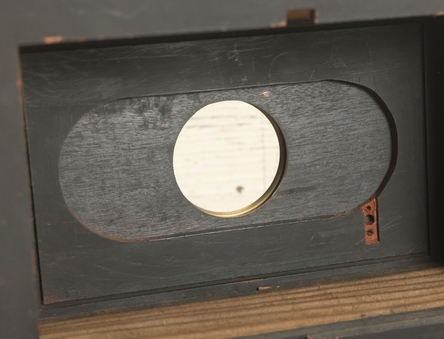 Lot 001 - Antique Wooden Camera By American Optical Company, Scovill Manufacturing Company, Proprietors, With New York, With Lens (Does Not Fit Camera) And Case From M.B. Loughman Photographic Apparatus, Boston - See Condition Notes