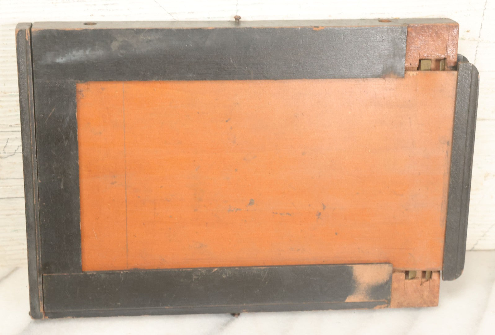 Lot 001 - Antique Wooden Camera By American Optical Company, Scovill Manufacturing Company, Proprietors, With New York, With Lens (Does Not Fit Camera) And Case From M.B. Loughman Photographic Apparatus, Boston - See Condition Notes