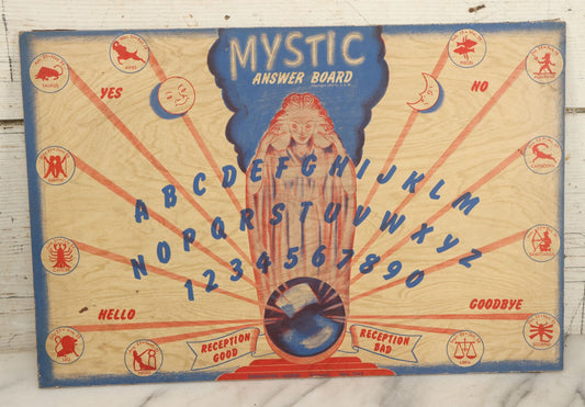 Lot 004 - Vintage Mystic Answer Board Ouija Talking Spirit Board, Copyright 1944 By J.S.W., Remington-Morse, Chicago & New York