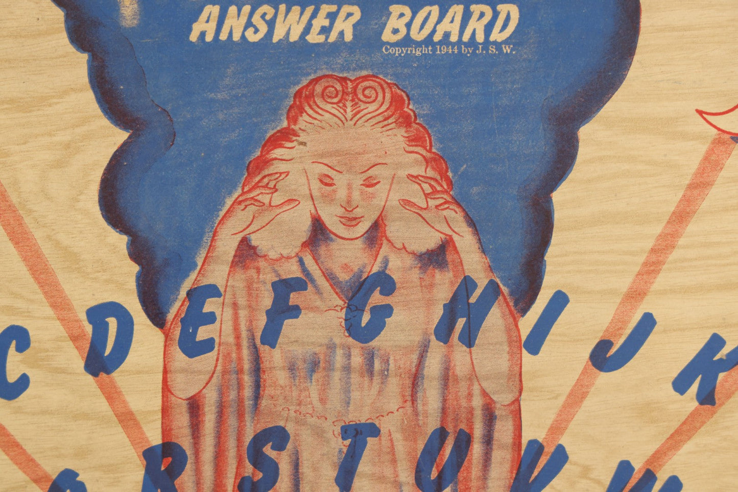 Lot 004 - Vintage Mystic Answer Board Ouija Talking Spirit Board, Copyright 1944 By J.S.W., Remington-Morse, Chicago & New York
