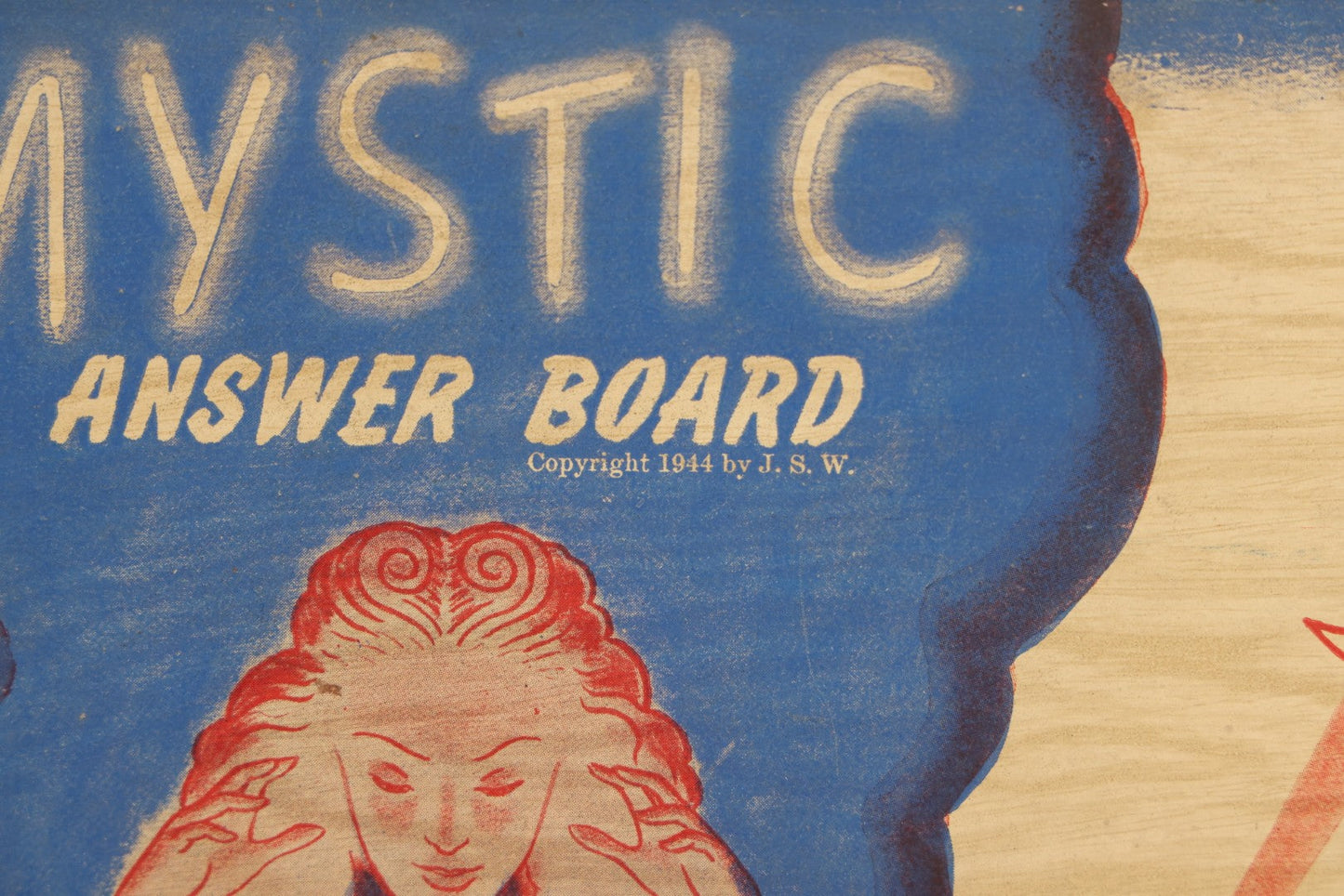Lot 004 - Vintage Mystic Answer Board Ouija Talking Spirit Board, Copyright 1944 By J.S.W., Remington-Morse, Chicago & New York