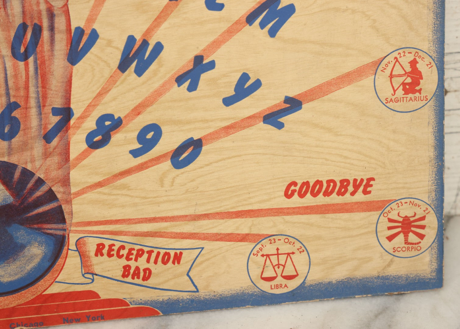 Lot 004 - Vintage Mystic Answer Board Ouija Talking Spirit Board, Copyright 1944 By J.S.W., Remington-Morse, Chicago & New York