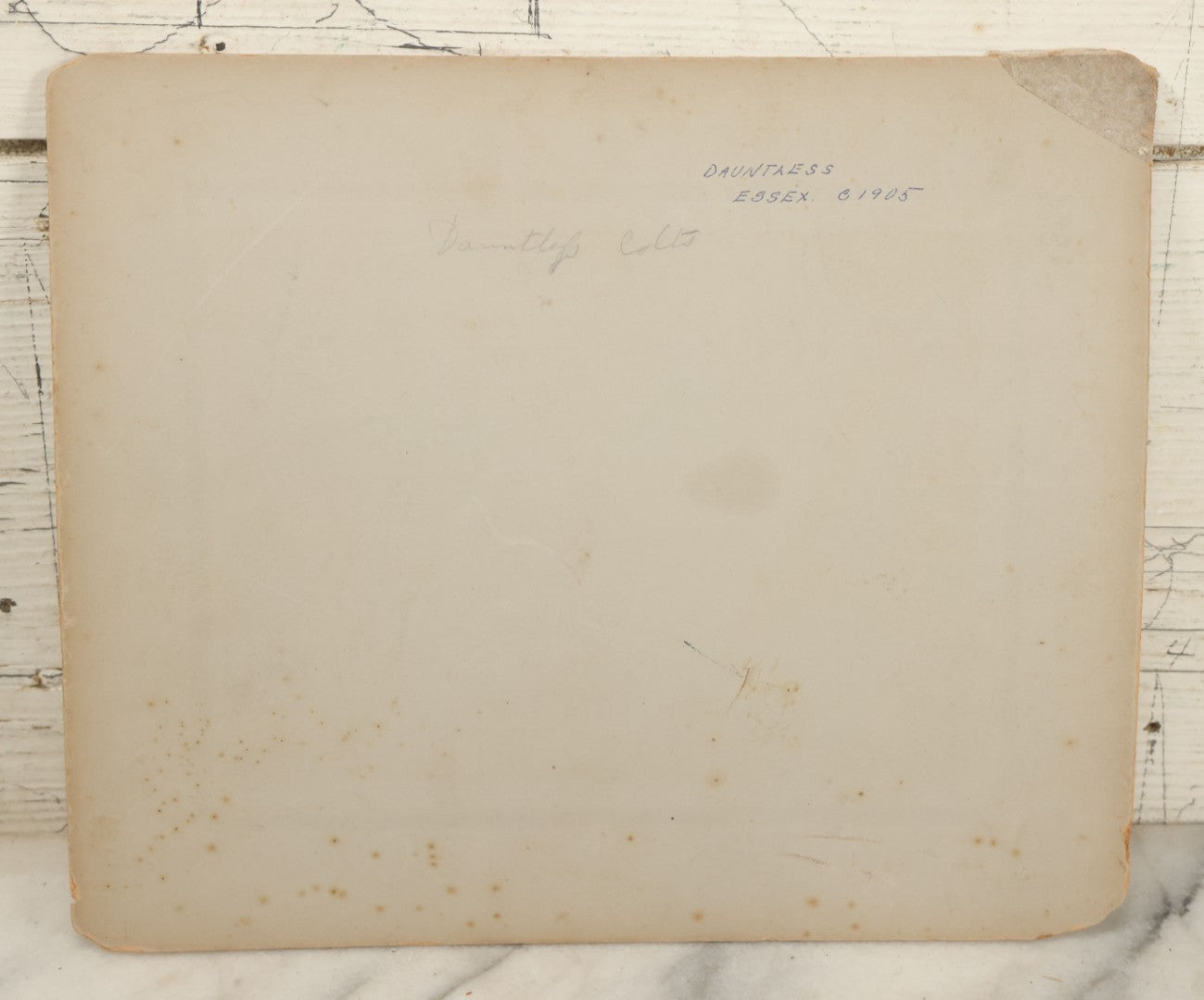 Lot 099 - Pair Of Antique Boarded Photographs Of  19th Century Wooden Yacht Schooner "Dauntless," Photographed In Essex Connecticut, Circa 1905