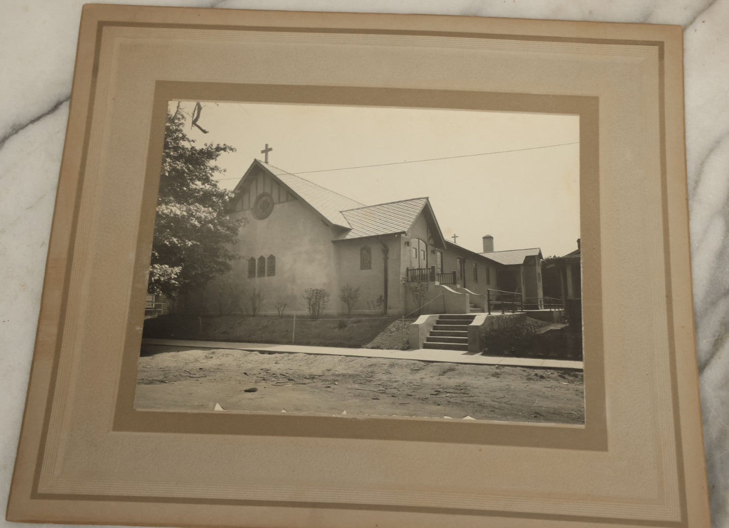 Lot 101 - Grouping Of Five Antique Boarded Photographs Of Churches, Likely In And Around New York City, Capitol Photo Service, Commercial Photographers, New York City