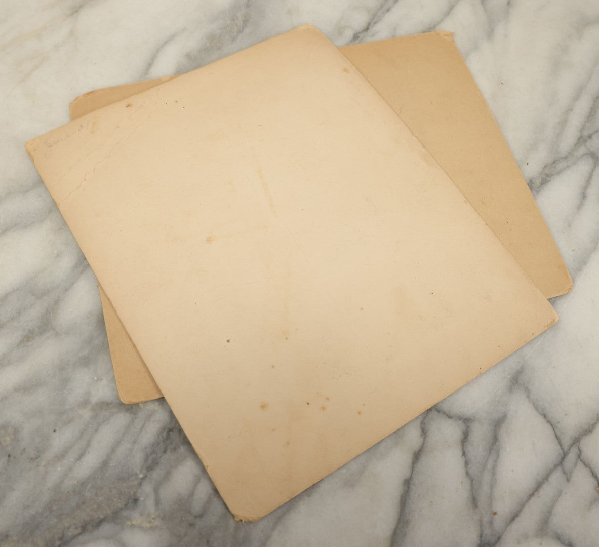 Lot 102 - Pair Of Antique Boarded Occupational Photographs Including Man And Two Women In Office With Book Press, Typewriter, And Faded Photo Of People Posing Outside Of General Store