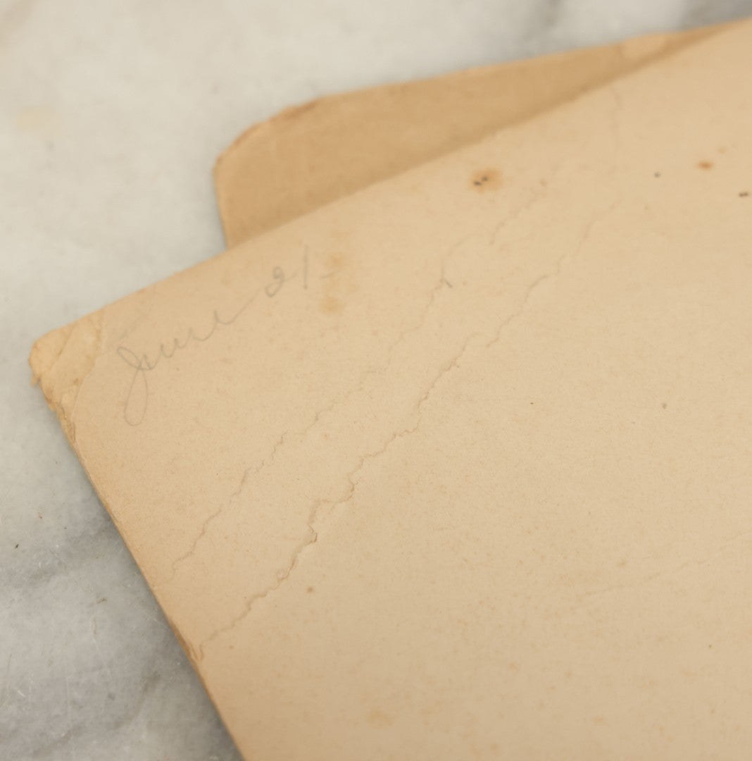 Lot 102 - Pair Of Antique Boarded Occupational Photographs Including Man And Two Women In Office With Book Press, Typewriter, And Faded Photo Of People Posing Outside Of General Store