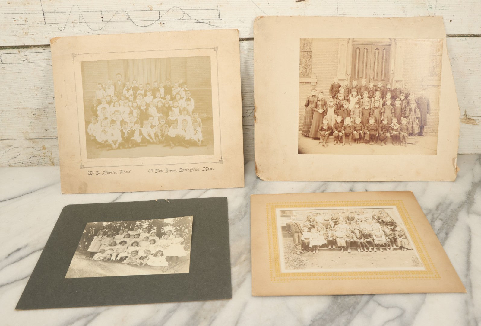 Lot 104 - Grouping Of Four Antique Boarded Photographs Of School Children, Including Springfield, Massachusetts, Others