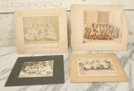 Lot 104 - Grouping Of Four Antique Boarded Photographs Of School Children, Including Springfield, Massachusetts, Others