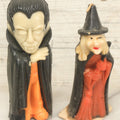 Lot 111 - Pair Of Vintage Halloween Wax Candle Figures Including Witch And Dracula, 5-3/8" And 5-3/4" Height Respectively